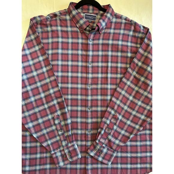 CHARLES TYRWHITT Mens Flannel Shirt in Rust and Black Tartan Size 3X Classic - Picture 3 of 4